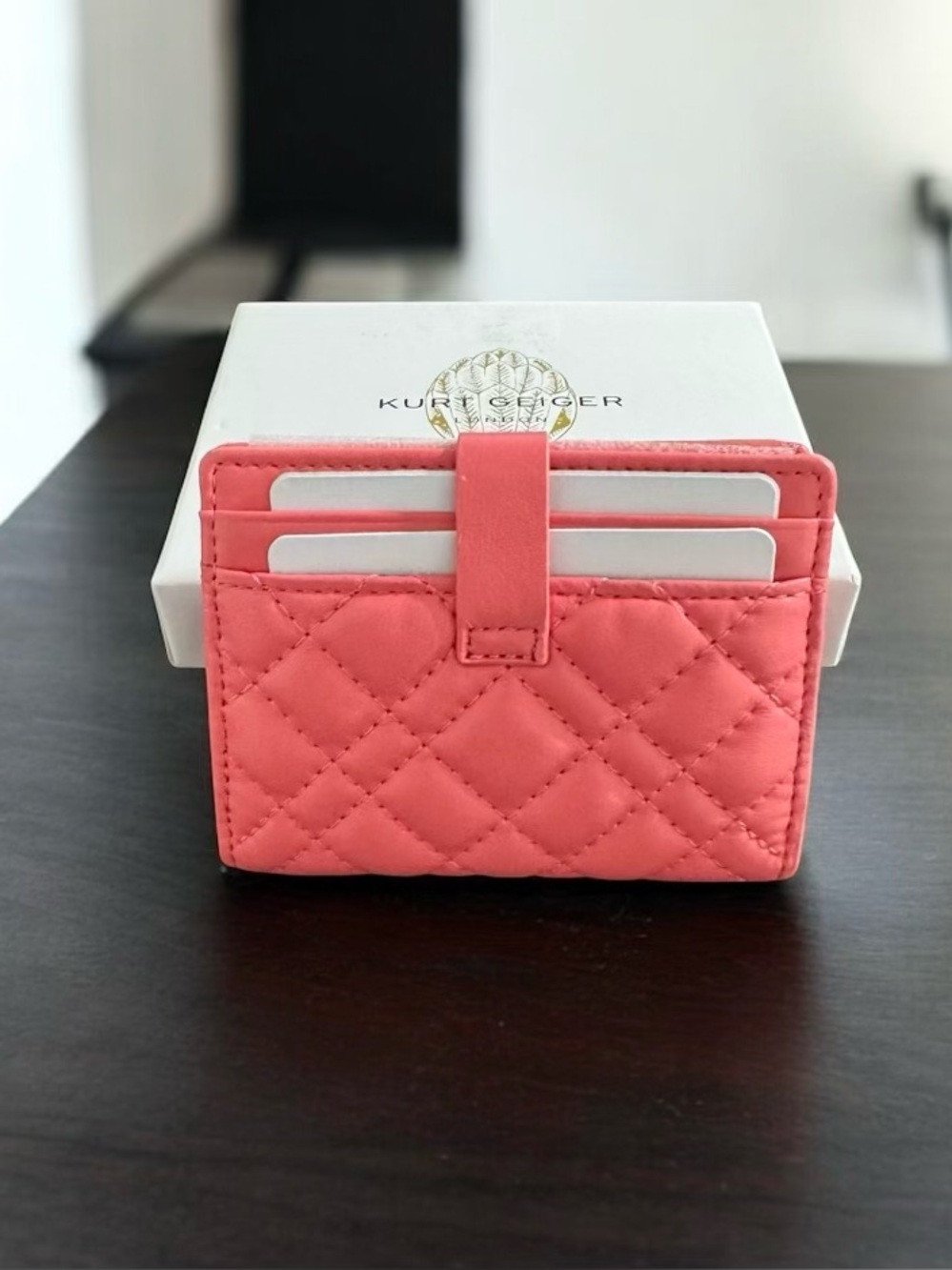 Kurt Geiger Pink Quilted Wallet - Picture 2 of 4